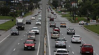 Uma das vias marginais, no trecho entre o Balaroti e as proximidades do Floripa Shopping, será afetada (Foto: Lucas Amorelli, NSC Total)