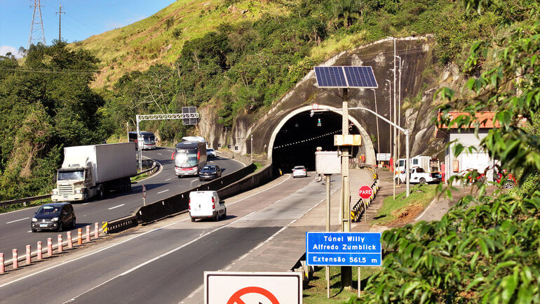 Túnel está localizado entre os quilômetros 336 e 337 da BR-101(Foto: Comunicação/CCR ViaCosteira)