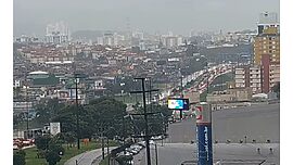 Via Expressa, no acesso à Ponte Pedro Ivo Campos, foi o local mais impactado (Foto: Câmera de Monitoramento)