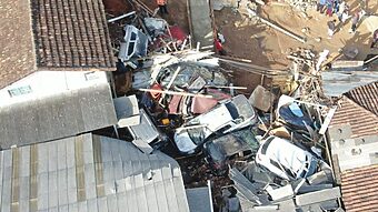 Rompimento aconteceu no dia 6 de setembro de 2023 (Foto: Cristiano Gomes, NSC TV)