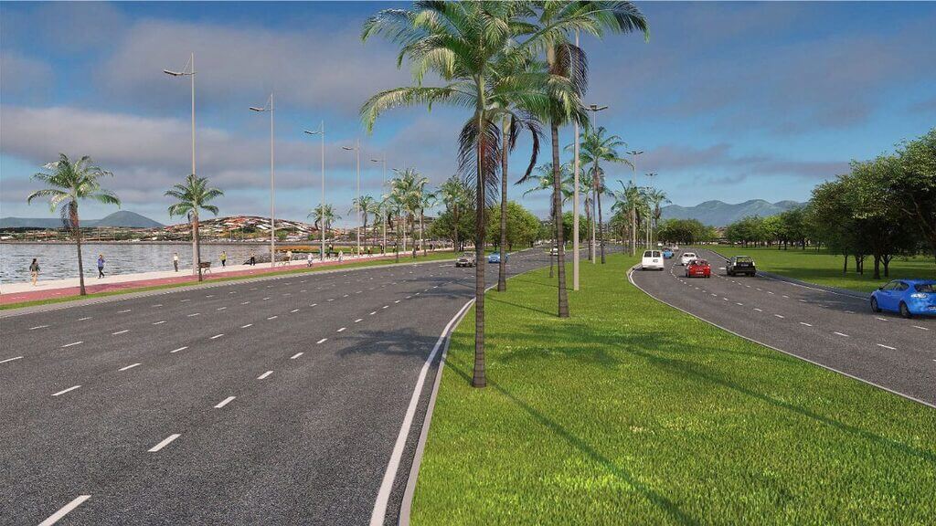 Veja como ficará a Avenida Beira-Mar de Barreiros, em São José. (Foto: Prefeitura de São José/ Divulgação)
