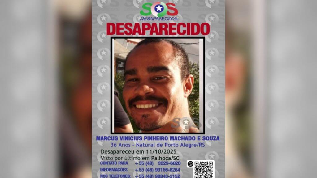 Quem é irmão de cantor da banda de Alexandre Pires desaparecido na Grande Florianópolis. (Foto: Reprodução/PMSC)