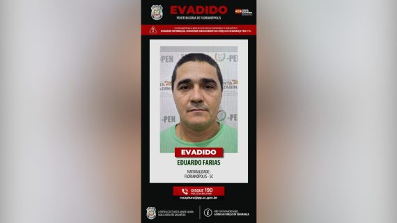 imagem com informações sobre o preso que fugiu