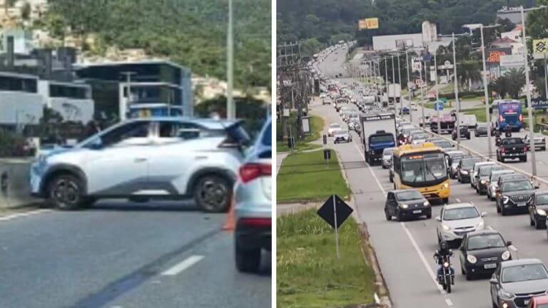 Acidente trava SC-401 na véspera de feriado em Florianópolis | CBN Total